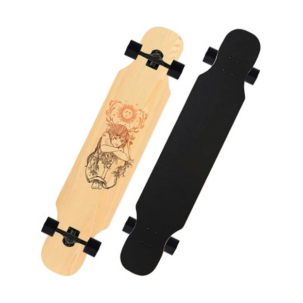 4-Wheel Wooden Longboard Skateboard