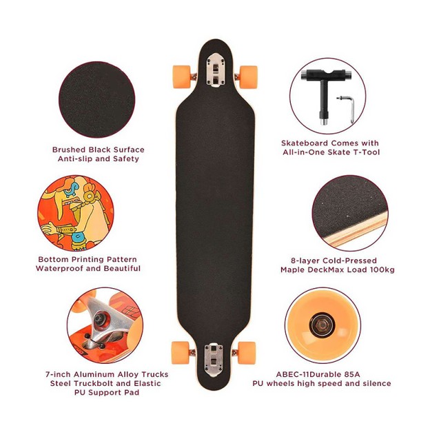 41-inch Sunken Longboard Skateboard