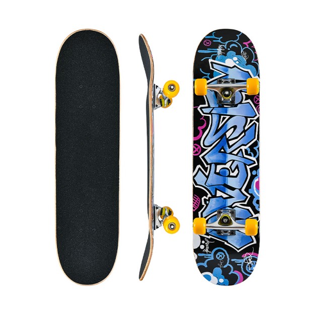 Shock-resistant Double-Kick Street Skateboard