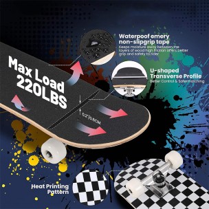 Seven-Layer Cold-Pressed Maple Street Skateboard Seven-Layer Cold-Pressed Maple Street Skateboard