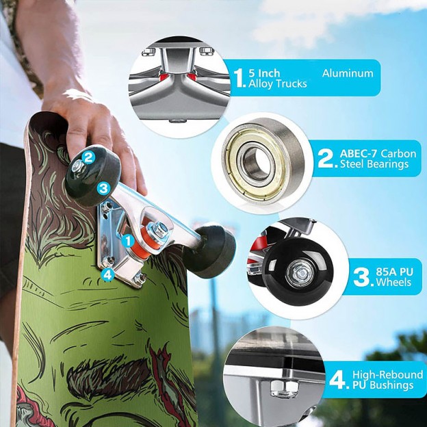 High-Rebound Maple Street Skateboard